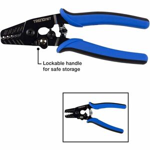 TRENDnet TC-FST Stripping Tool - 279.4 mm Length - Black, Blue - Carbon Steel - Heavy Duty, Adjustable, Durable, Locking H