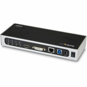 StarTech.com USB 3.0 Docking Station - Dual Monitor Laptop Dock with HDMI & DVI/VGA - 6x USB Type-A Hub, GbE - Universal W