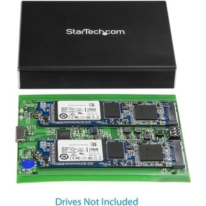 StarTech.com Dual-Slot Drive Enclosure for M.2 SATA SSDs - USB 3.1 (10Gbps) - RAID - 2 x SSD Supported - Serial ATA/600 Co