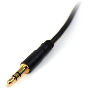 StarTech.com 6 ft Slim 3.5mm Stereo Audio Cable - M/M - 1.83 m Mini-phone Audio Cable for Audio Device, iPhone - First End
