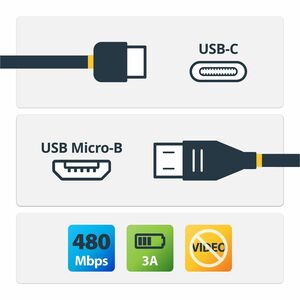 StarTech.com 0.5m USB C to Micro USB Cable - M/M - USB 2.0 - USB-C to Micro USB Charge Cable - USB 2.0 Type C to Micro B C