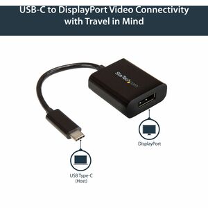 StarTech.com USB C to DisplayPort Adapter 4K 60Hz - USB Type-C to DP 1.4 Monitor Video Converter (DP Alt Mode) - Thunderbo