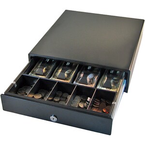 apg Cash Drawer - 4 Bill - 8 Coin - 2 Media Slot - Printer Driven - Black - 109.2 mm Height x 411.5 mm Width x 414 mm Depth