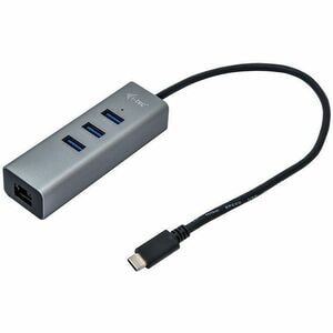 Hub Combo USB/Ethernet i-tec - USB 3.1 Type C - Ordinateur portable, Tablette, Bureau - Gris - 3 Total de ports USB - 3 Po