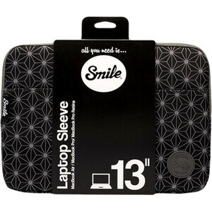 Funda de transporte Smile (Funda) para 33 cm (13") Portátil - Negro, Gris - Poliéster, Nilón Cuerpo - Geométrico - 300 mm 