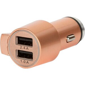 ChargeHub V2 Auto Adapter - 1 Pack - 12 V DC, 24 V DC Input - 5 V DC/2.40 A Output CHARGE BREAK ESCAPE ROSE GOLD