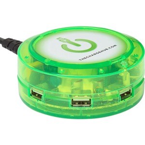 ChargeHub X5 - 5 Port USB Charger - 1 Pack - 120 V AC, 230 V AC Input - 5 V DC/8 A Output GREEN 2.4AMPS/PORT 8AMPS OVERALL