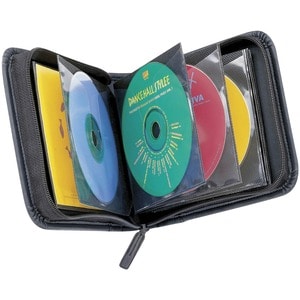 Case Logic 32 Capacity CD Wallet - Wallet - Faux Leather, Foam, Polyvinyl Chloride (PVC) - Black - 32 CD/DVD