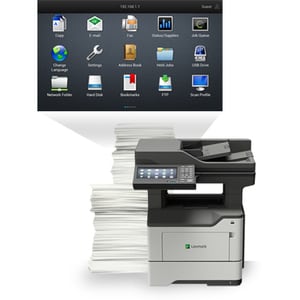 Lexmark MX620 MX622ade Laser Multifunction Printer-Monochrome-Copier/Fax/Scanner-50 ppm Mono Print-1200x1200 Print-Automat