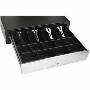 Cassetto dei contanti apg ECD417 - EUR 4 Banconota - 9 Coin - 2 Posizione serratura - Acciaio - Nero - 112 mm Altezza x 41