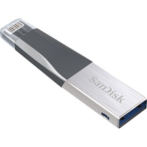 SanDisk 16GB iXpand Mini USB 3.0 Flash Drive - 16 GB - Lightning, USB 3.0 - Black, Silver