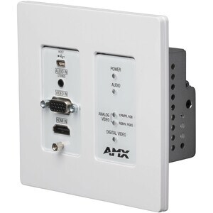 AMX N2300 Series 4K UHD Video Over IP Decor Style Wallplate Encoder with KVM, PoE - 2 Computer(s) - 4K - 4096 x 2160 Maxim