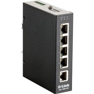 D-Link DIS-100G DIS-100G-5W 5 Ports Ethernet Switch - 2 Layer Supported - Twisted Pair - Desktop, DIN Rail Mountable, Wall