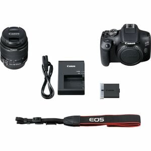 Canon EOS 2000D 24.1 Megapixel Digital SLR Camera with Lens - 18 mm - 55 mm - Black - Autofocus - 7.6 cm (3")LCD - SLR Vie
