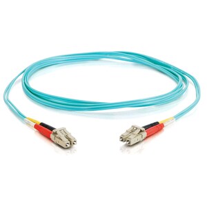 C2G 2m LC-LC 10Gb 50/125 OM3 Duplex Multimode PVC Fiber Optic Cable - Aqua - 6.56 ft Fiber Optic Network Cable for Network