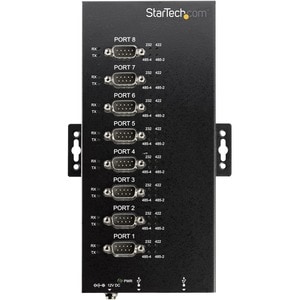 StarTech USB to RS232/RS485/RS422 8 Port Serial Hub Adapter, Industrial Metal USB 2.0 to DB9 Serial Converter, Din Rail Mo