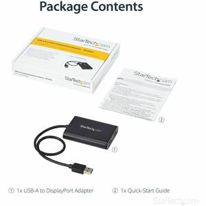 StarTech.com USB to Dual DisplayPort Adapter - 4K 60Hz - USB 3.0 5Gbps - USB Dual Monitor Adapter - Dual DisplayPort Adapt