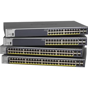 Conmutador Ethernet Netgear ProSafe  GS728TPv2 24 Puertos Gestionable - 3 Capa compatible - Modular - 4 Ranuras SFP - Par 