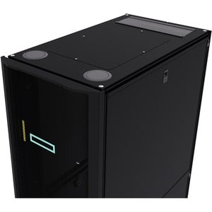 HPE Enterprise 42U Floor Standing Rack Cabinet for LAN Switch, Patch Panel, Server1200 mm Rack Depth - Black, Silver - TAA