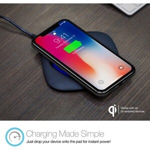 Hypercel Power Pad Qi Wireless Fast Charger - 5 V DC, 9 V DC Input - 5 V DC, 9 V DC Output - Input connectors: USB CHARGIN
