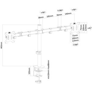 Neomounts FPMA-D550DBLACK Monitor arm 10-32". Mounting: Clamp/Grommet, Minimum screen size: 25.4 cm (10"), Maximum screen 
