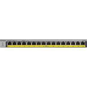 Netgear 16-Port 76W PoE/PoE+ Gigabit Ethernet Unmanaged Switch - 16 Ports - 2 Layer Supported - Twisted Pair - Wall Mounta