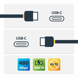 StarTech.com 2m 6 ft USB C to USB C Cable w/ 5A PD - M/M - White - USB 2.0 - USB-IF Certified - USB Type C Cable - USB C C