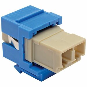 Eaton Tripp Lite Series Duplex Multimode Fiber Coupler, Keystone Jack - LC to LC, Blue - 2 x LC Network Female - Blue