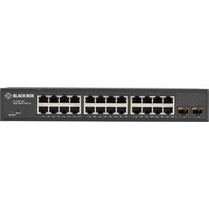 Black Box Gigabit Ethernet Managed Switch - (24) RJ-45, (2) SFP - 24 Ports - Manageable - 10/100/1000Base-T - TAA Complian