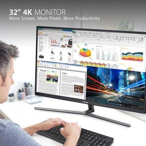 ViewSonic VX3211-4K-MHD 32 Inch 4K UHD Monitor with 99% sRGB Color Coverage, HDR10, FreeSync, HDMI, DisplayPort - VX3211-4