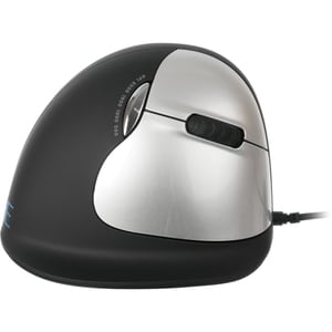 R-Go Tools Wired Vertical Ergonomic Mouse, Large, Right Hand, Black - Cable - Black - 1 Pack - Large Hand/Palm Size - Righ