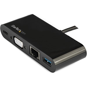 StarTech.com USB C VGA Multiport Adapter - Power Delivery Charging (60W) - USB 3.0 - GbE - USB C Adapter for Mac, Windows,
