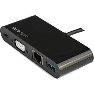 StarTech.com USB C VGA Multiport Adapter - Power Delivery Charging (60W) - USB 3.0 - GbE - USB C Adapter for Mac, Windows,