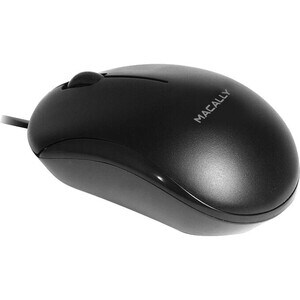 Macally Black 3 Button Optical USB Wired Mouse for Mac and PC (QMOUSEB) - Optical - Cable - Black - USB - 1200 dpi - Scrol