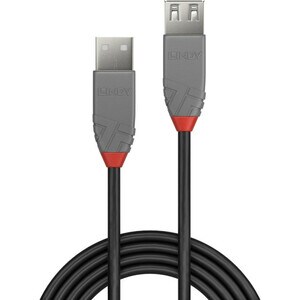 LINDY Anthra Line 50 cm USB Datentransferkabel - Erster Anschluss: Anschluss 1: USB A, Stecker - 480 Mbit/s - Verlängerung