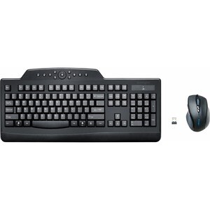 Kensington ProFit Wireless Media Desktop Set - USB Wireless RF 2.40 GHz Keyboard - Black - USB Wireless RF Mouse - Black -