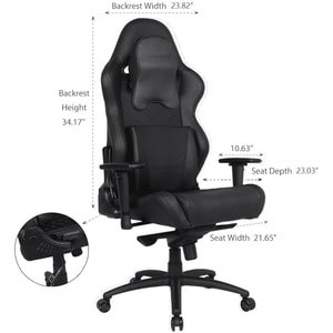 Anda Seat Dark Wizard Premium Gaming Chair - For Gaming - Memory Foam, Metal, Carbon Fiber, PVC Leather, Aluminum, PU Leat