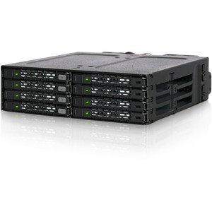 Icy Dock ToughArmor MB998IP-B Drive Enclosure for 5.25" - Mini-SAS HD Host Interface Internal - Black - 8 x HDD Supported 