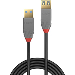 LINDY Anthra Line 3 m USB Datentransferkabel - Zweiter Anschluss: 1 x USB 3.0 Type A - Female - 5 Gbit/s - Verlängerungska