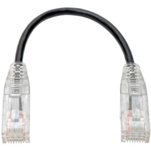 Eaton Tripp Lite Series Cat6 Gigabit Snagless Slim UTP Ethernet Cable (RJ45 M/M), PoE, Black, 6-in. (15.24 cm) - 6" Catego