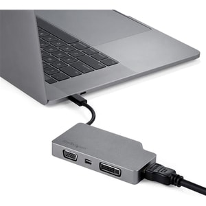 StarTech.com USB C Multiport Video Adapter 4K 60Hz/1080p - USB Type C to HDMI, VGA, DVI or Mini DisplayPort Monitor Adapte