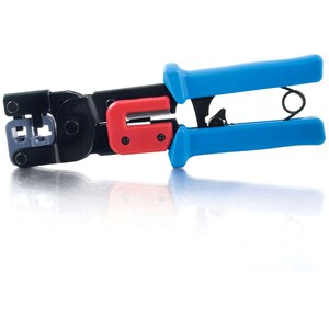 C2G RJ11/RJ45 Crimping Tool with Cable Stripper - Black - Steel - 2 lb - TAA Compliant