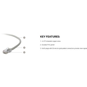 Belkin CAT5e Patch Cable - RJ-45 Male - RJ-45 Male - 7ft - Gray