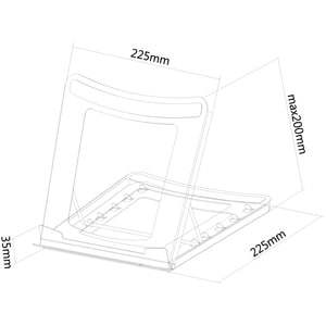 Neomounts NSLS075BLACK Laptop stand 10-16" - foldable - compact - universal. Product type: Laptop stand, Product colour: B