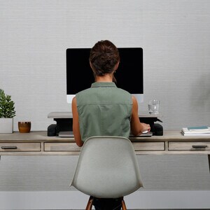 Ergotron WorkFit-Z Workstation - Wood Grain Rectangle, Dove Grey Top - 401.32 mm Table Top Length x 787.40 mm Table Top Wi