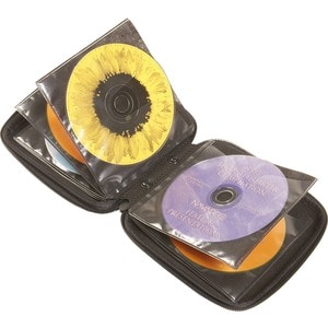 Case Logic CDE-24 BLACK Optical Disc Case - Wallet - EVA Foam, Polypropylene - Black - 24 CD/DVD