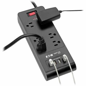 Eaton Tripp Lite Series 6-Outlet Surge Protector with 4 USB Ports (4.2A Shared) - 6 ft. (1.83 m) Cord, 900 Joules, Black -