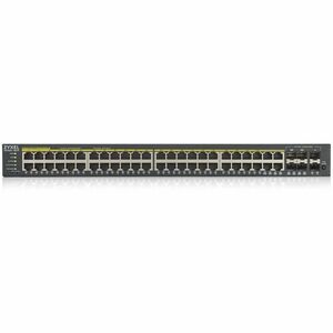 ZYXEL GS1920-48HPv2 48-Port Gigabit Smart Nebula Cloud Managed PoE Switch | 48 PoE+ Ports at 375W with 2 SFP Uplinks | TAA