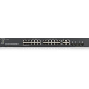 ZYXEL 24-port GbE Smart Managed Switch - 28 Ports - Manageable - 4 Layer Supported - Modular - 4 SFP Slots - 27.20 W Power