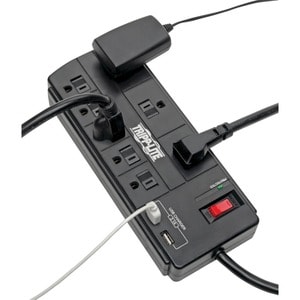 Tripp Lite Surge Protector Power Strip 8-Outlet 2 USB Charging Ports 8ft Cord - 8 x NEMA 5-15R, 2 x USB - 1875 VA - 1200 J